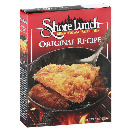 Old Guides Secret Recipe: For generations, fishing guides handed down their homemade recipe for fish batter. It became known as the Old Guides Secret, synonymous with the flavor of the Northwoods. In the early 1980s Sportsmans Recipes, Inc. acquired this recipe and the Old Guides Secret debuted as Shore Lunch brand. Already a favorite with fishermen, hunters and outdoors enthusiasts, our Original Recipe breading quickly became a favorite with discerning consumers. Today, our diverse range of products will show you why Shore Lunch brand is "Where the Journey to Outdoor Flavor Begins." Original Recipe: This is the Old Guides Secret Recipe that made Shore Lunch synonymous with the flavor of the Northwoods. Imitated, but never duplicated, our Original Recipe breading will make your fish crisp, flakey, golden and delicious.