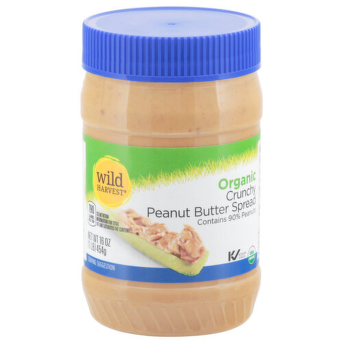 Wild Harvest Peanut Butter Spread, Organic, Crunchy