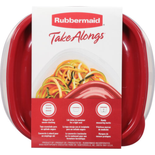 Rubbermaid TakeAlongs Containers & Lids, Extra Deep Squares, 7 Cup