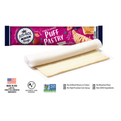 Jus-Rol Puff Pastry Pre-Rolled Refrigerated Dough, 13.2 oz 