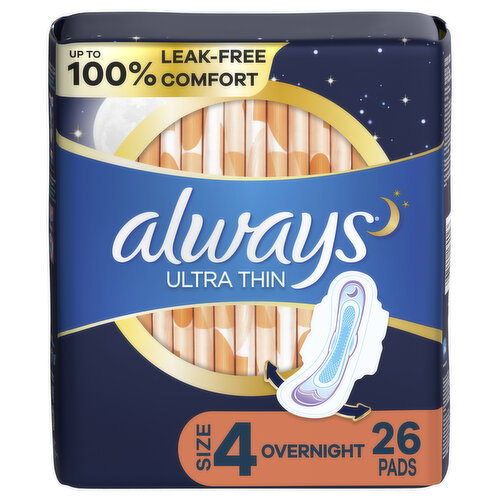 Always Ultra Thin Always Ultra Thin Pads with Flexi-Wings, Size 4, 26 CT