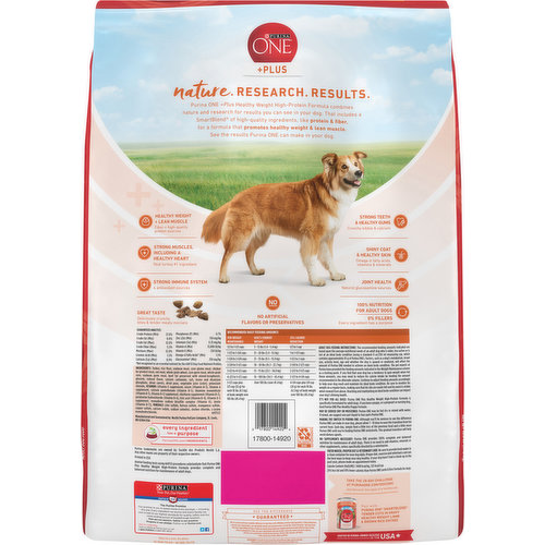 Purina One +Plus Dry Dog Food High Protein Healthy Weight, Real Turkey 16.5  lb Bag