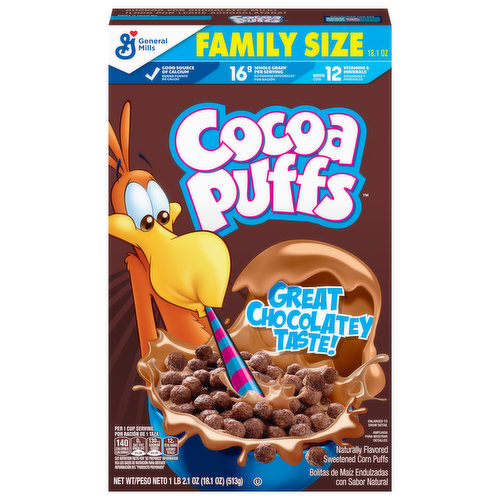 Cocoa Puffs Corn Puffs, Great Chocolatey Taste, Family Size