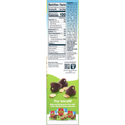 quaker granola bars nutrition