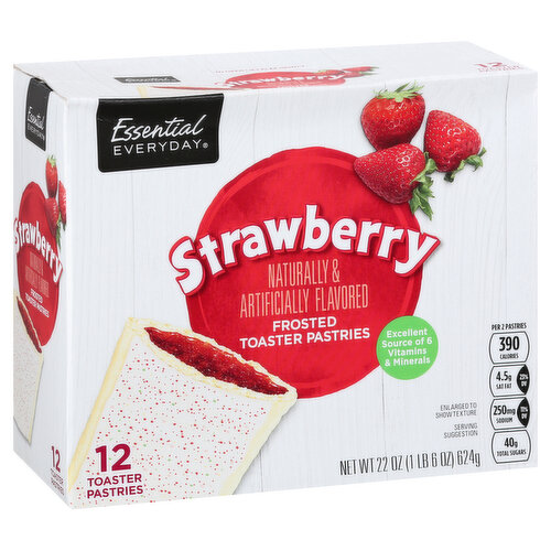 Essential Everyday Toaster Pastries, Strawberry, Frosted