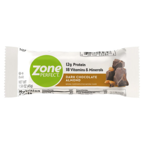 Zone Perfect Nutrition Bar, Dark Chocolate Almond