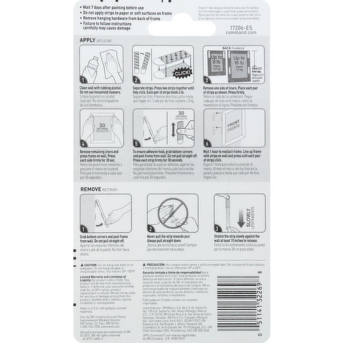 3M Command 17206 Large Picture Hanging Strips (Holds Up To 7.2kg