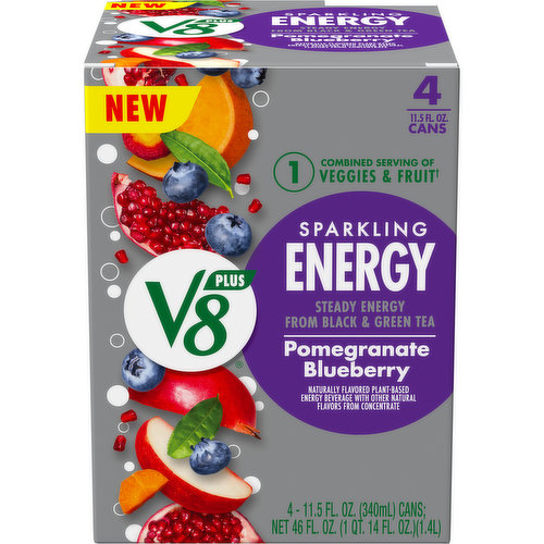 V8® +Energy® Sparkling Pomegranate Blueberry Juice Energy Drink