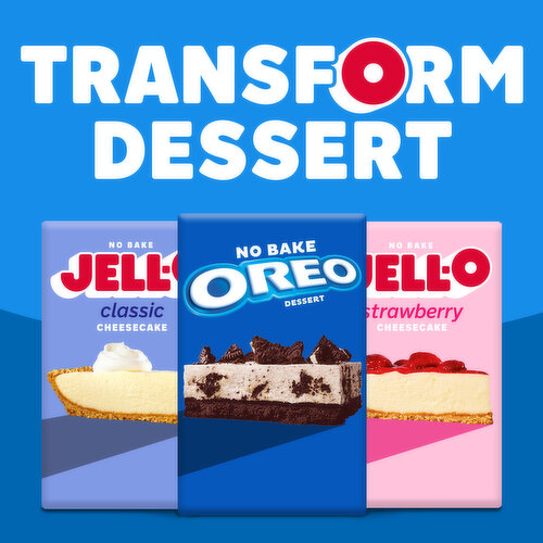 Jell-O Oreo Dessert Kit with Filling Mix, Crust Mix & Cookie Pieces