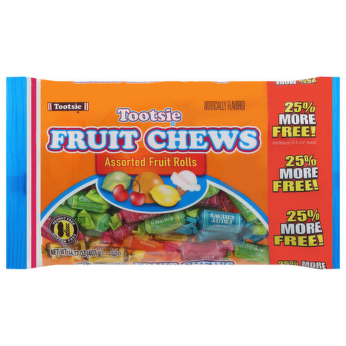 Tootsie Fruit Chews, Assorted Fruit Rolls