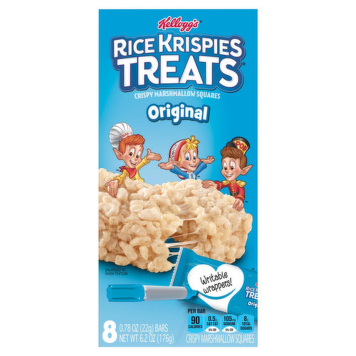 Writable wrappers! For the lunchbox or the snack jar, nothing beats Rice Krispies Treats!