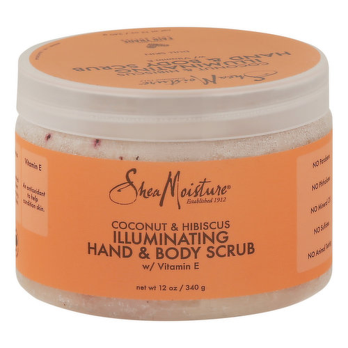 Shea Moisture Coconut & Hibiscus Hand & Body Scrub, Illuminating, Coconut & Hibiscus, Dull Skin