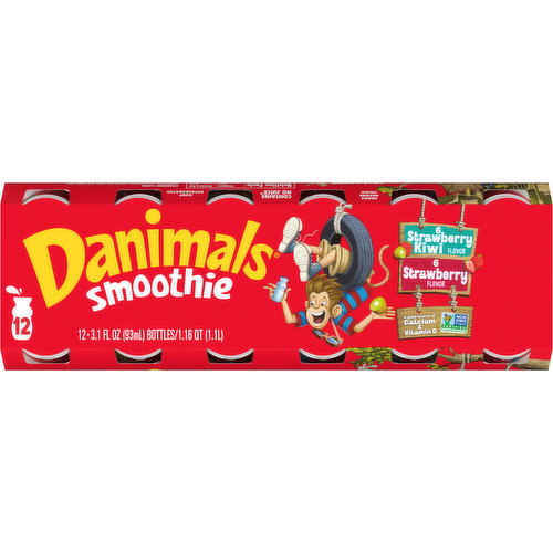 Danimals Smoothie, Strawberry Kiwi/Strawberry