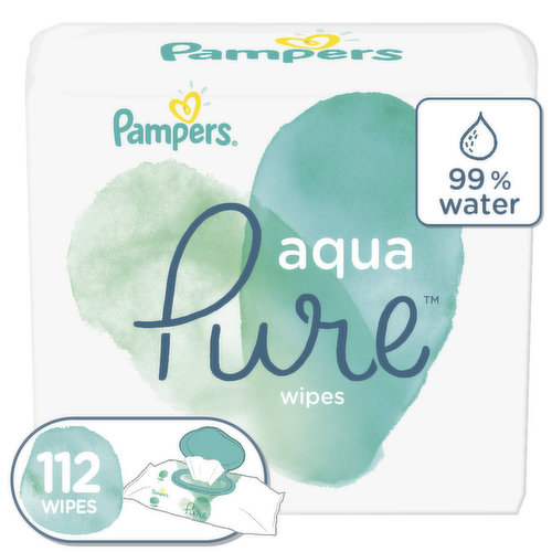 Pampers AquaPure Aqua Pure Sensitive Baby Wipes 2X Pop-Top 112 Count