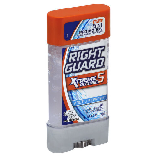 Right Guard Xtreme Defense 5 Antiperspirant & Deodorant, Gel, Arctic Refresh