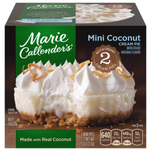 Marie Callender's 2 Mini Coconut Cream Pies Frozen Mini Pie Dessert