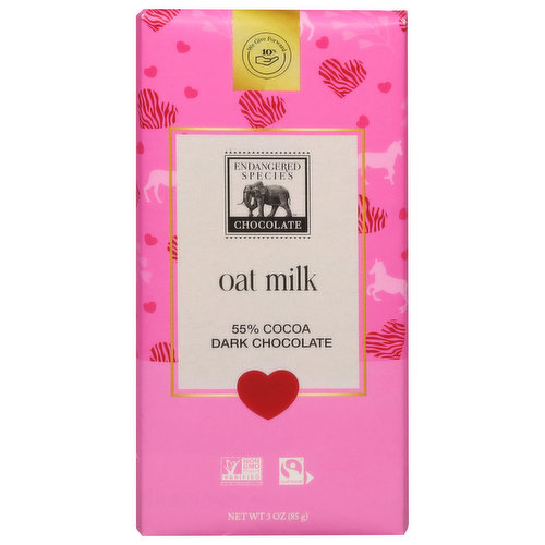 Endangered Species Dark Chocolate, Oat Milk, 72% Cocoa