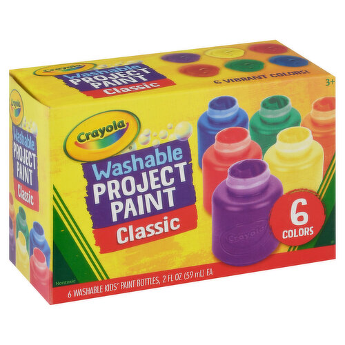 Crayola Craft Projects Washable Paint For Kids, 6-Count