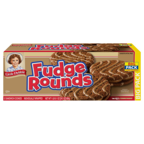 Big pack 12 big cookies. Individually wrapped. McKee A family bakery. Unwrap a smile today. Send or have available the dated end panel. For big fun. Big lans. Big appetites. Big packs. Please recycle this carton.