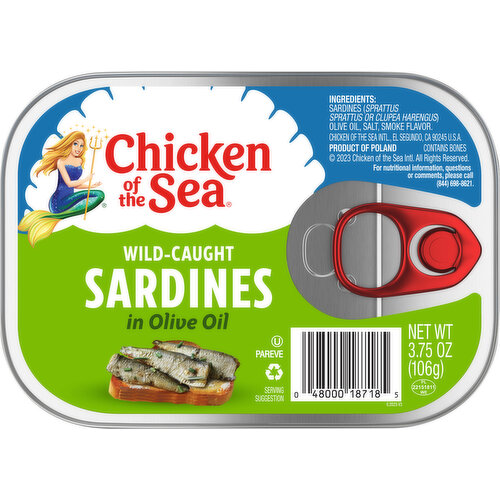 Chicken of the Sea Sardines, In Olive Oil, Wild-Caught