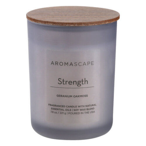 Aromascape Candle, Geranium Oakmoss, Strength