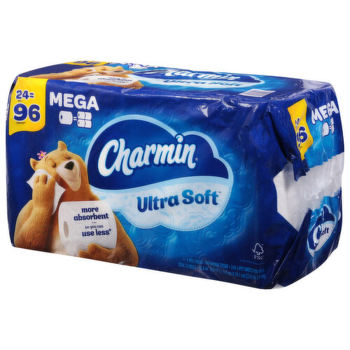 Charmin Essentials Soft Bathroom Tissue, Mega, 2-Ply