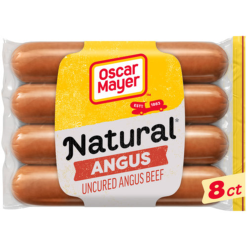 Grill up a winner with Oscar Mayer Selects Natural Angus Uncured Beef Franks Hot Dogs. Our Angus beef hot dogs are made with no added nitrates or nitrites except those naturally occurring in cultured celery juice and sea salt, no artificial ingredients, no fillers and no by-products, so you can enjoy the great taste and quality you expect. Grill our hot dogs for a family BBQ, roast over a campfire or simply cook in the kitchen for a quick and easy meal. Top your hot dog with ketchup and mustard, or try regional favorites like chili or sauerkraut. Each 8-count pack of hot dogs comes in a 14-ounce resealable pack to keep them fresh in the refrigerator.