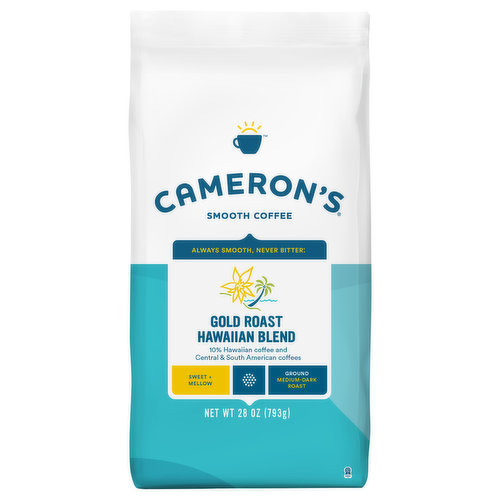 Cameron's Smooth Coffee, Ground, Medium-Dark Roast, Golden Roast Hawaiian Blend