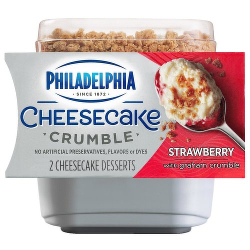 Philadelphia Strawberry Cheesecake Desserts with Graham Crumble