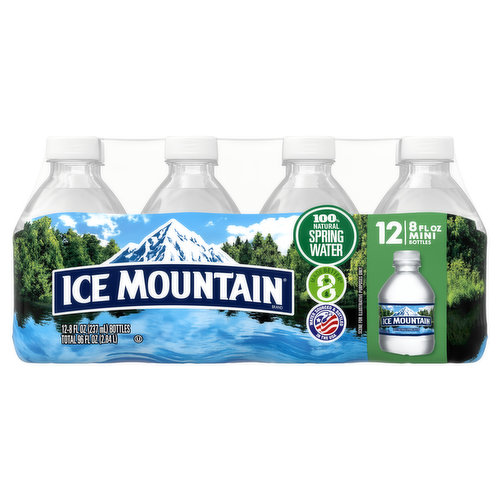 Natural Spring Water, Mini Bottles, 12 Pack