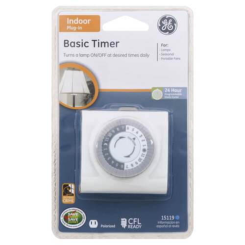 GE Timer, Basic, Indoor, Plug-In