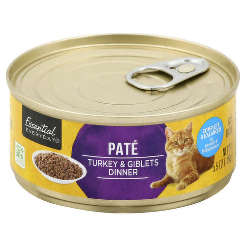 Essential Everyday Cat Food, Pate, Turkey & Giblets Dinner