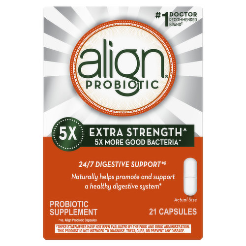 Align Digestive Support Align Probiotic Extra Strength, 5X More Good Bacteria^, 21 Capsules