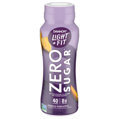 Dannon Light + Fit Dairy Drink, Zero Sugar, Mango Pineapple, Cultured