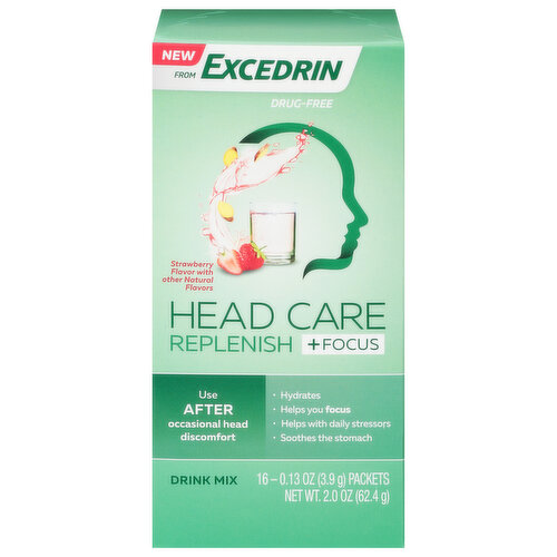 Excedrin Drink Mix, Strawberry Flavor, Drug-Free