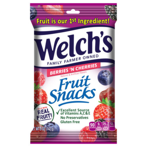 Welch's Fruit Snacks, Berries 'N Cherries