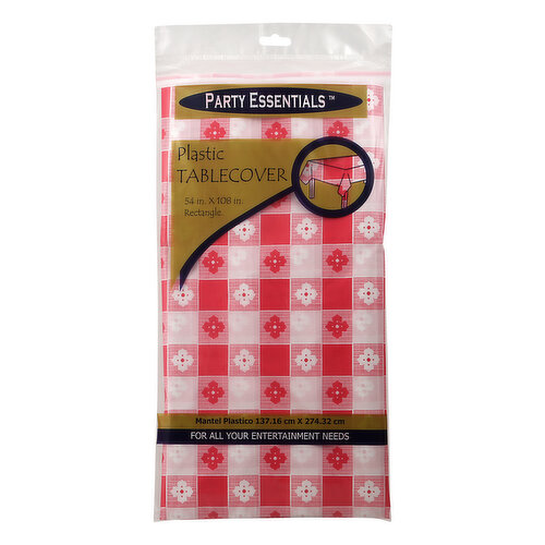 Party Essentials Tablecover, Plastic, Rectangle