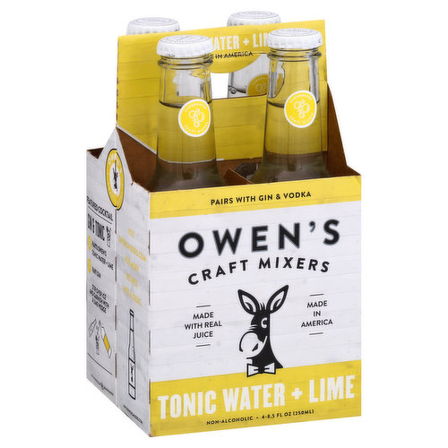 Owens Tonic Water + Lime, Craft Mixers