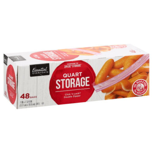 Hefty Slider Stronger & Seal Jumbo Storage Bags 2.5 Gallon, 12 Ct X 4, 48  In All