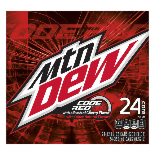 Mtn Dew Soda Code Red 24 Pack