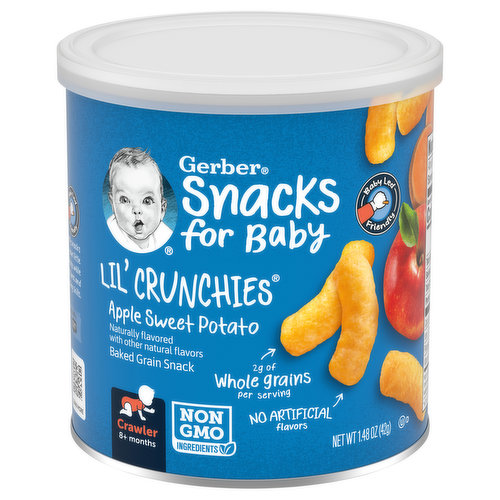 Gerber Snacks for Baby Baked Snack, Apple Sweet Potato, Lil' Crunchies, Crawler (8+ Months)