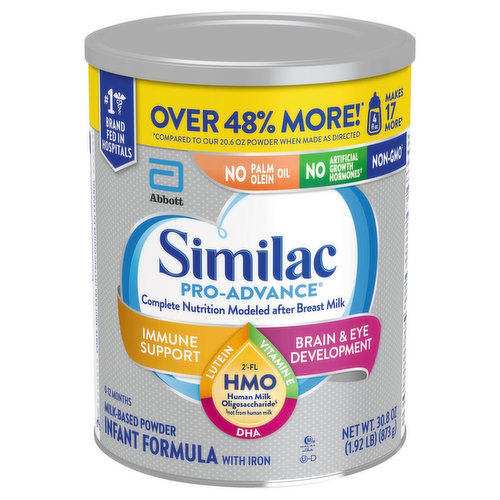 Similac Pro-Advance Infant Formula with Iron, Milk-Based Powder, 0-12 Months
