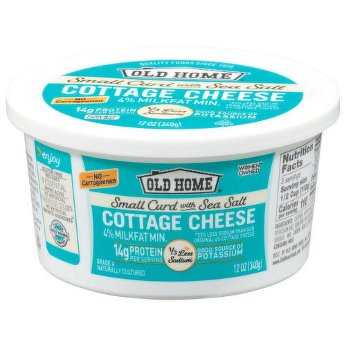 Old Home Cottage Cheese, Small Curd with Sea Salt, 4% Milkfat Minimum