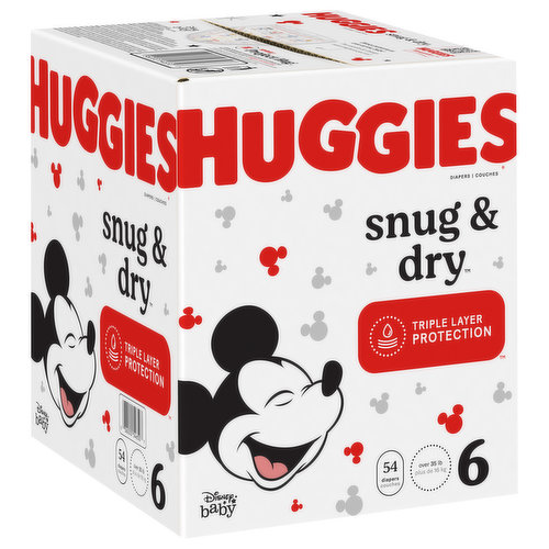 Huggies Snug & Dry Diapers, Disney Baby, 6 (Over 35 lb) - 19 diapers