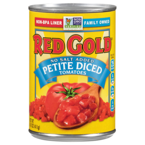 Red Gold Tomatoes, No Salt Added, Petite Diced