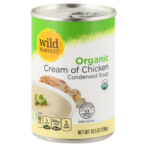 Per Serving: 110 calories; 1 g sat fat (5% DV); 1 g sat fat (5% DV); 660 mg sodium (29% DV); 1 g total sugars.   USDA Organic. Certified Organic by Quality Assurance International. Inspected for wholesomeness by US Department of Agriculture. mywildharvest.com. Non-BPA (Can liner not derived from Bishpenol-A (BPA)).