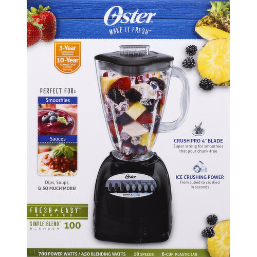 Oster 6-Cup Blender Easy-to-Clean Smoothie Blender in Black 