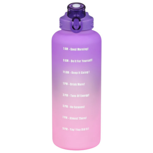Primula Motivational Water Bottle, Pink Ombre, 64 Ounce
