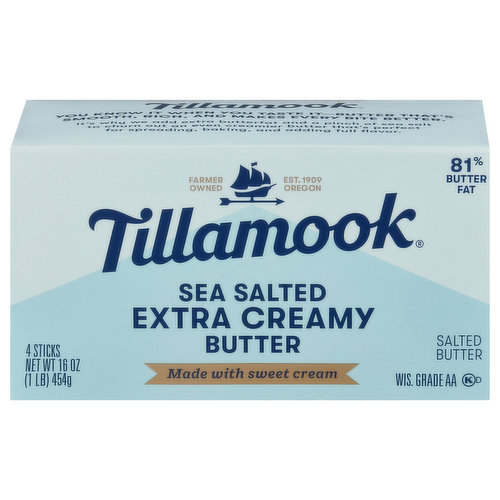 Tillamook Butter, Extra Creamy, Sea Salted