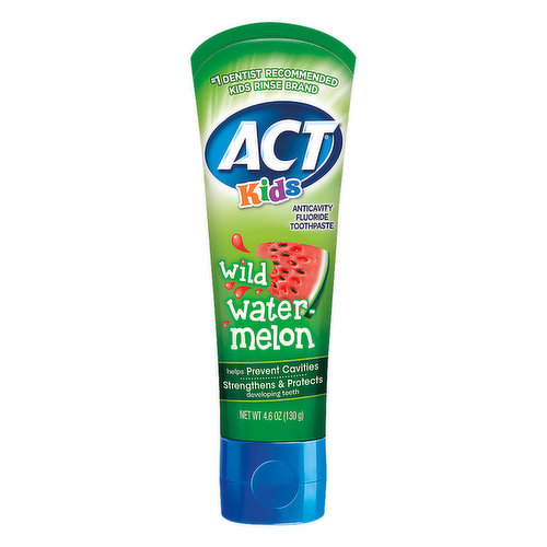 ACT Kids Toothpaste, Anticavity Flouride, Wild Watermelon
